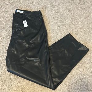 NWT High-Rise Black Faux Leather Pants